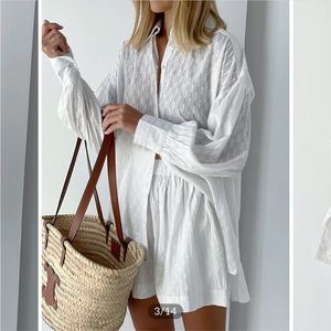 NWT Utility Cover Up Two Piece Shorts Set